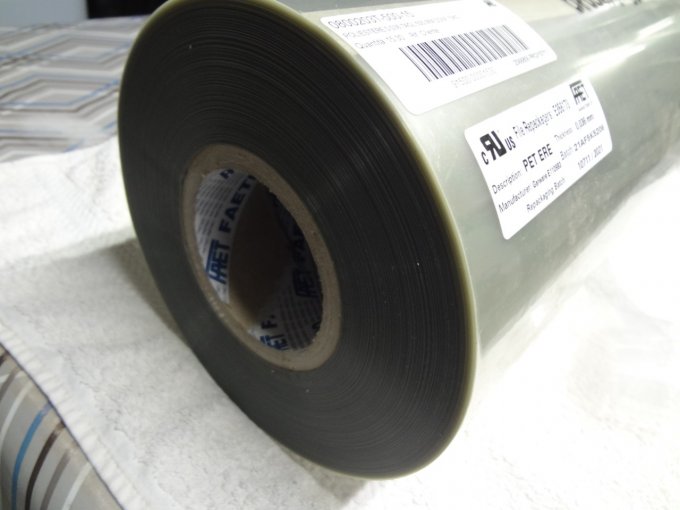  Rouleau film polyestère  transparent pour bobinage du fil fin ,epaisseur du film 0,036 mm